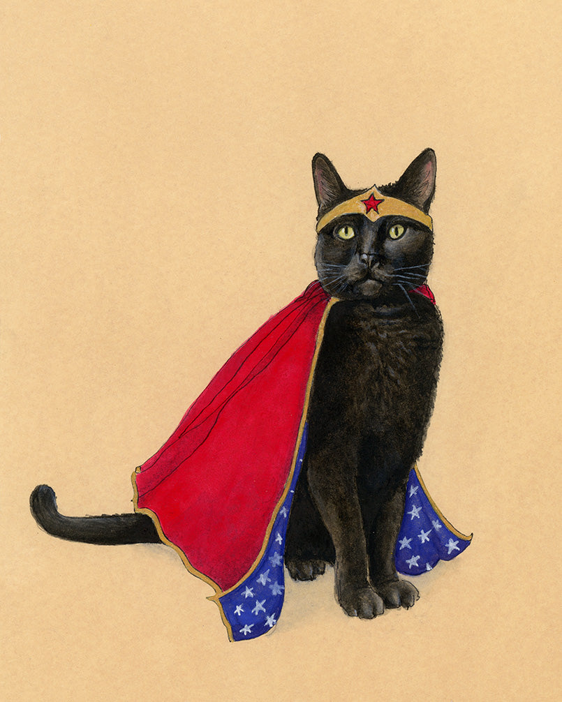 Wonder Kitty Cat Print