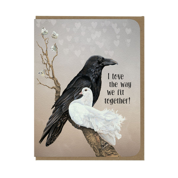 Love - Raven and Dove - Greeting Card