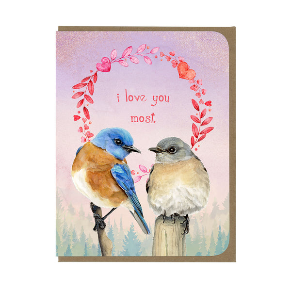 Love - Western Bluebirds - Greeting Card