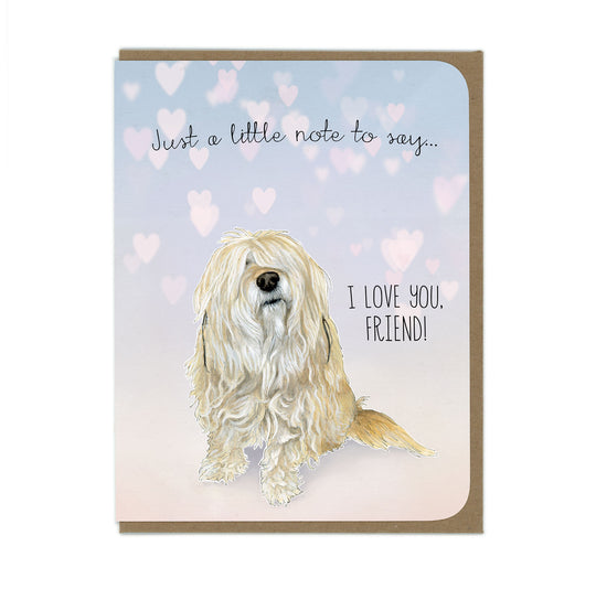 Friendship - Fluffy Dog Love - Greeting Card