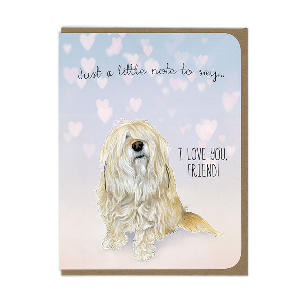Friendship - Fluffy Dog Love - Greeting Card