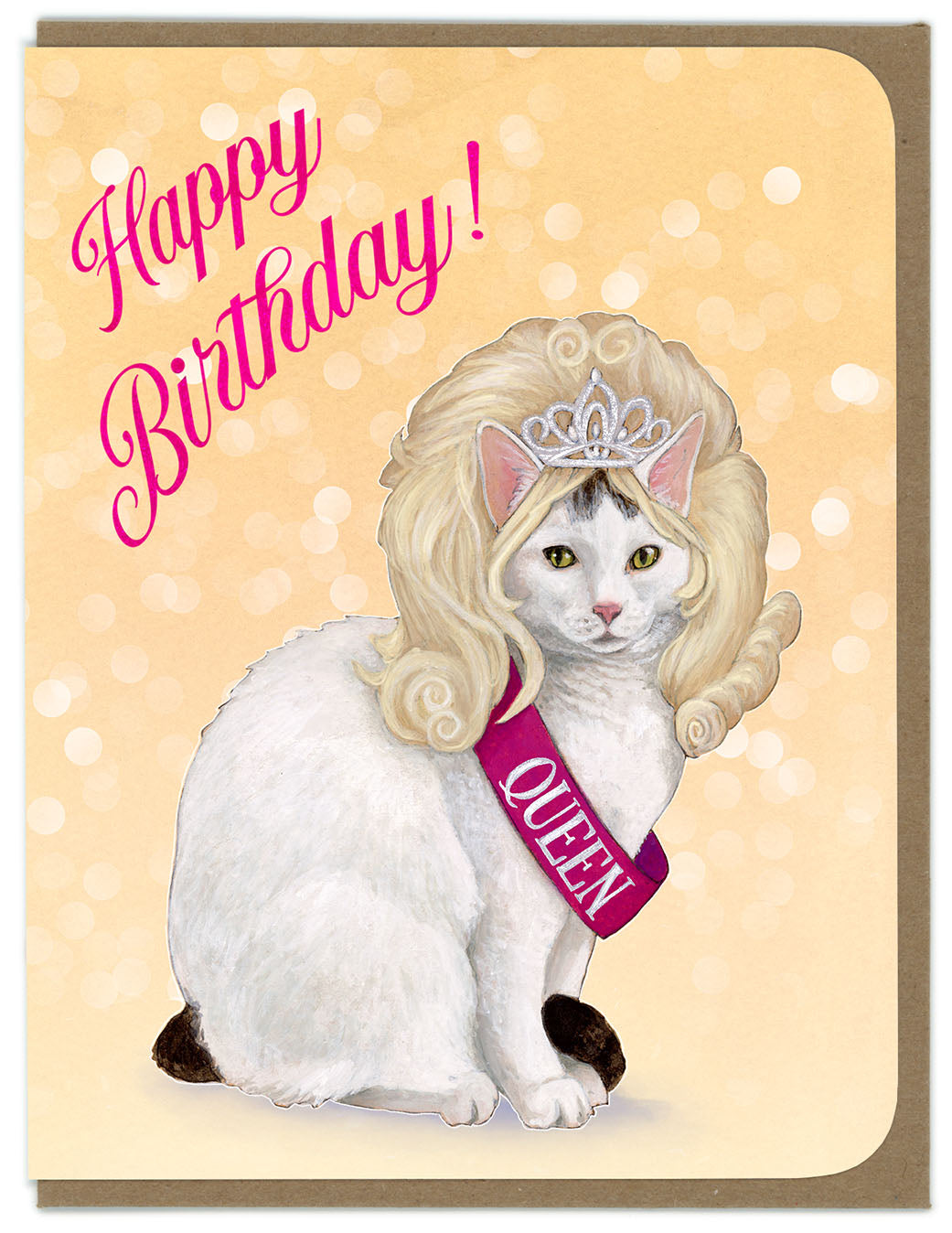 Biglietto Di Auguri Artery8 Gatto E Pesce | Folk Art | 17,5x12,5 Cm Con Busta | Bianco Interno
