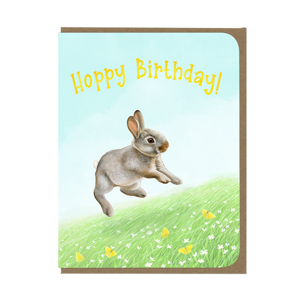 BIRTHDAY - Hoppy Birthday Bunny - Greeting Card
