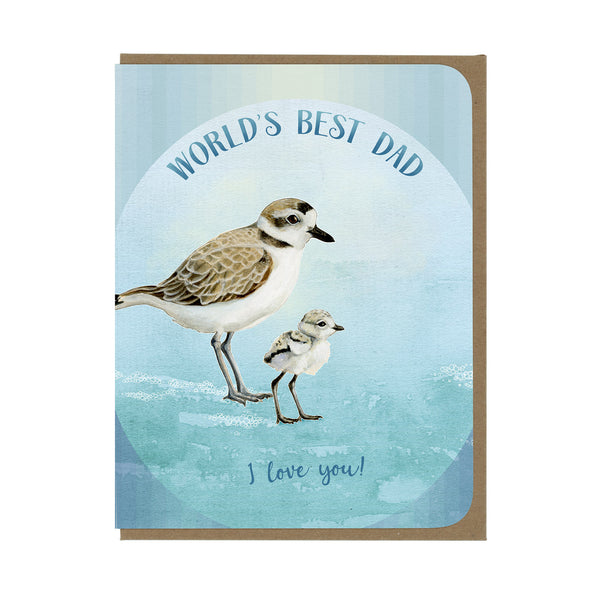 Love You Dad - Snowy Plovers - Greeting Card