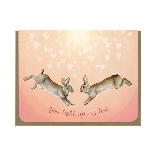 Love - You Light Up My Life - Rabbits - Greeting Card