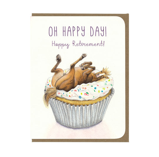 Retirement - Horse on a Cupcake - Greeting Card