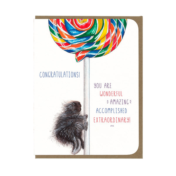 Congratulations - Porcupine - Greeting Card