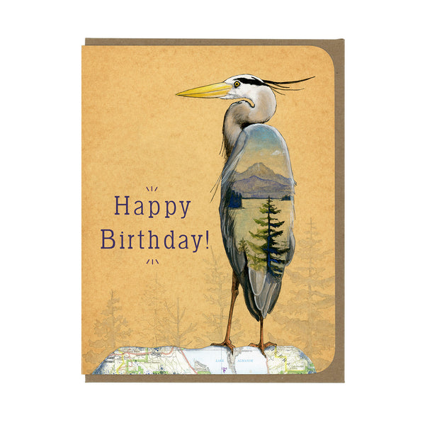 Birthday Card - Great Blue Heron - Wholesale