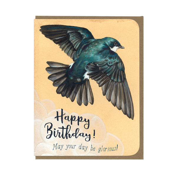 Birthday - Tree Swallow - Greeting Card