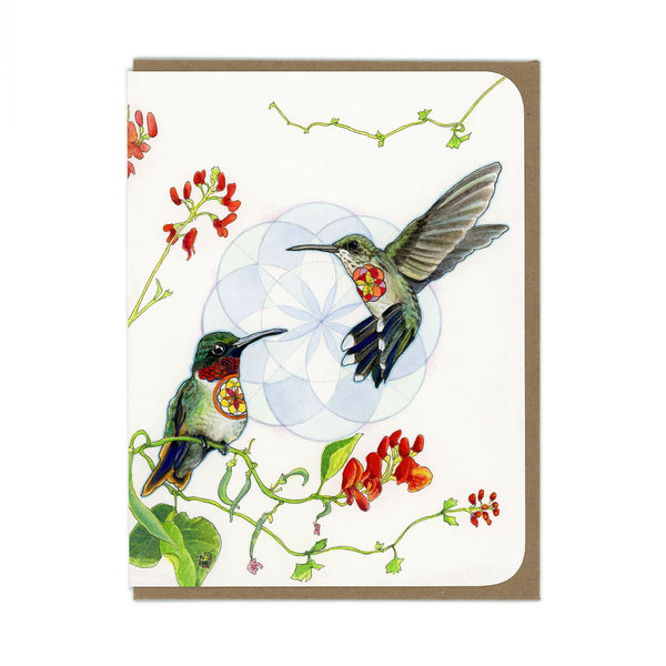 Ruby-throated Hummingbirds Card - Wholesale