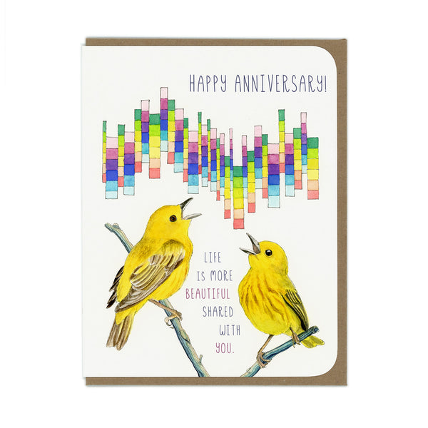 Anniversary Card - Yellow Warblers - Wholesale