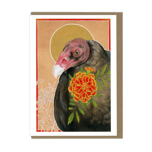 Turkey Vulture and Flower Card - Wholesale