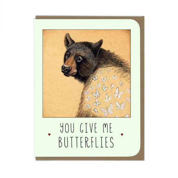 Give Me Butterflies Bear Card - Wholesale
