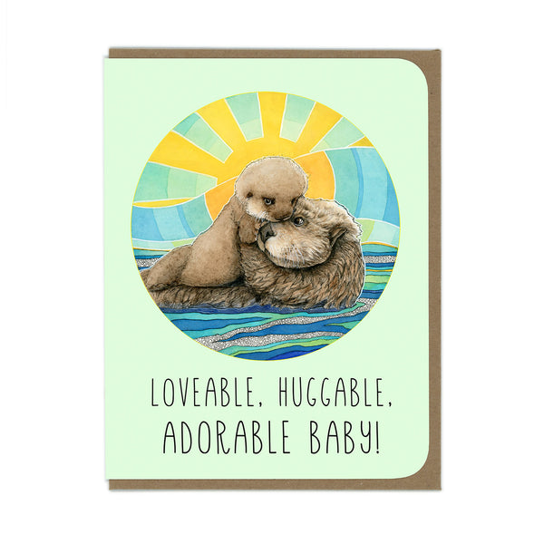 New Baby Sea Otters Card - Wholesale