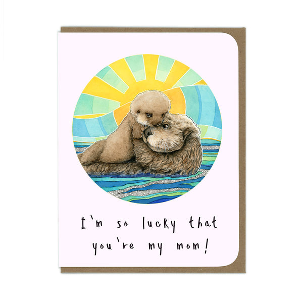 For Mom - Sea Otter Mama & Baby Card - Wholesale