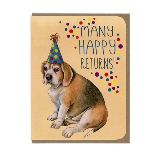 Birthday - Happy Returns Beagle - Greeting Card