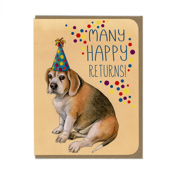 Birthday Card - Happy Returns Beagle - Wholesale