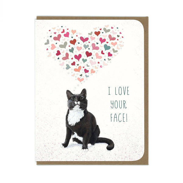 Love and Friendship - Love Your Face Cat Card - Wholesale