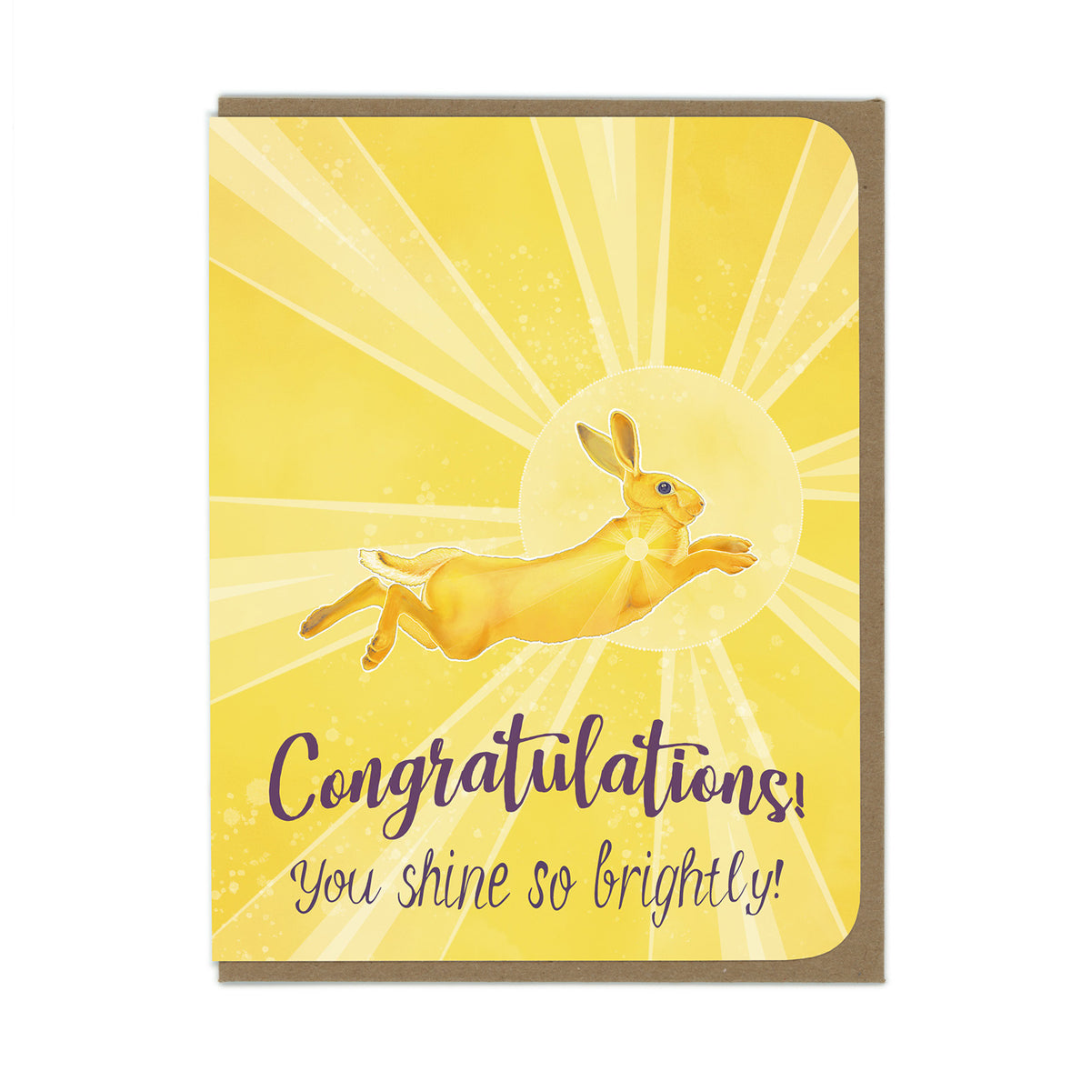 Congratulations Card - Yellow Rabbit - Greeting Card – Amy Rose Moore