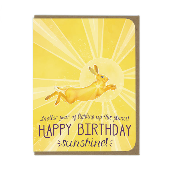 BIRTHDAY Yellow Bunny Rabbit   - Greeting Card