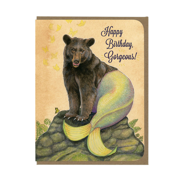 Birthday - Bear Mermaid - Greeting Card