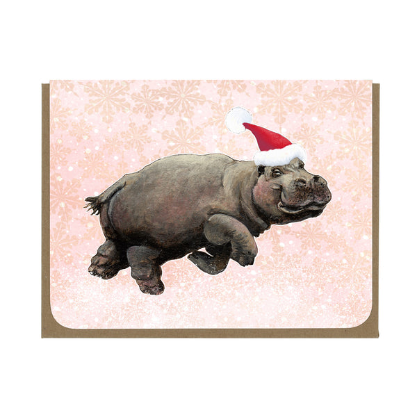 HOLIDAY - Dancing Hippo - Greeting Card
