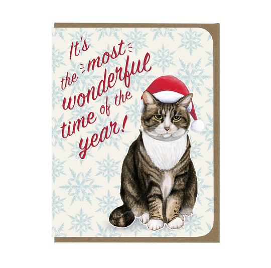 HOLIDAY - Most Wonderful Time of the Year Cat - Greeting Card