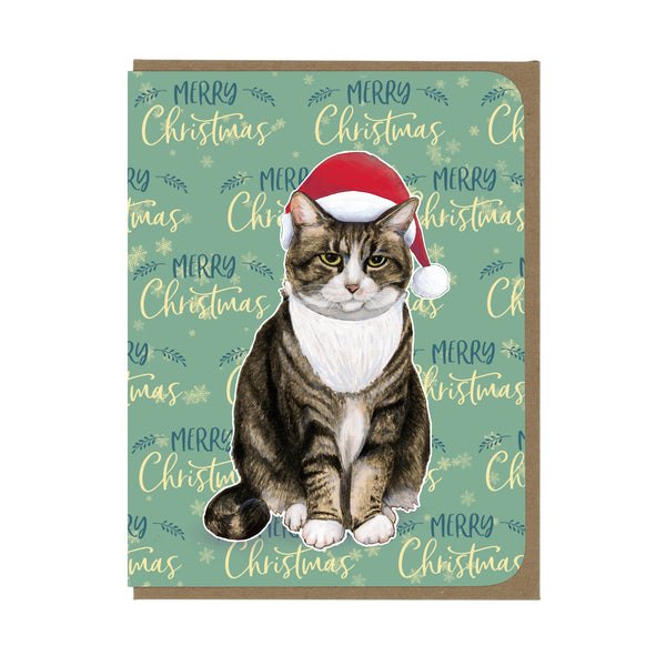 HOLIDAY - Grompy Santa Cat - Greeting Card