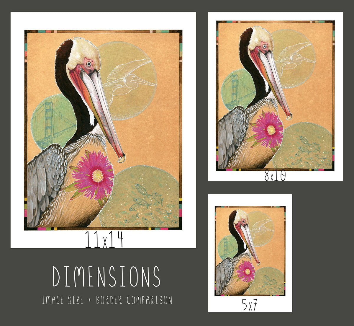 Brown Pelican with Flower Print - Wholesale