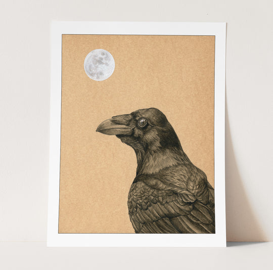 Raven and Moon Print