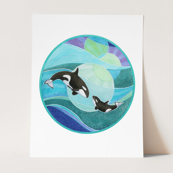 Orca Whales Print