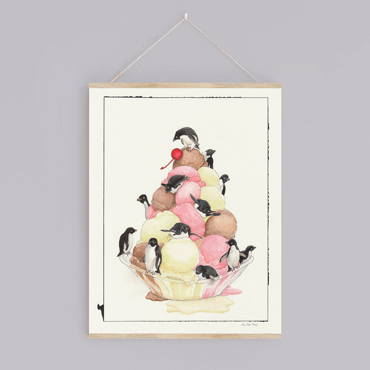 Penguin Sundae Print