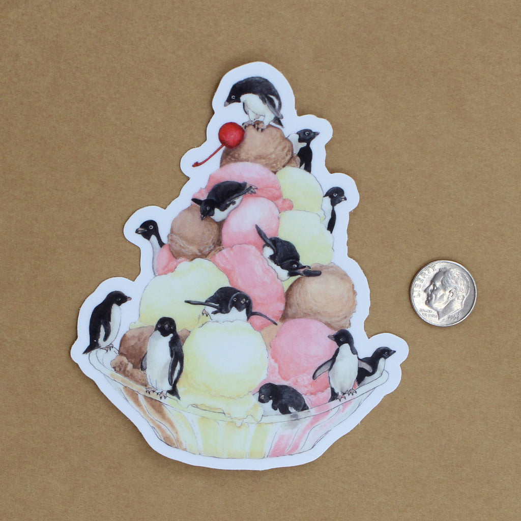 Penguin Sundae - Sticker – Amy Rose Moore