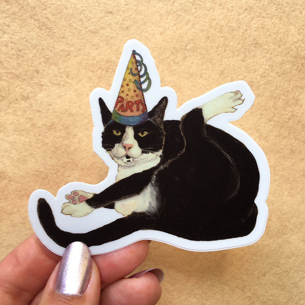 Party Cat Sticker - Wholesale