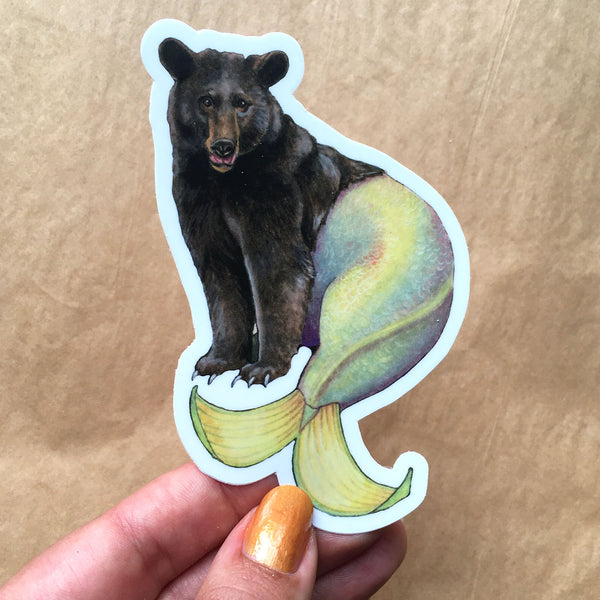 Bear Mermaid Sticker - Wholesale