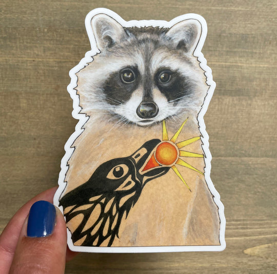 Raccoon and Raven - Sticker