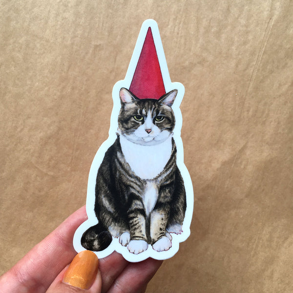 Gnome Cat Sticker - Wholesale