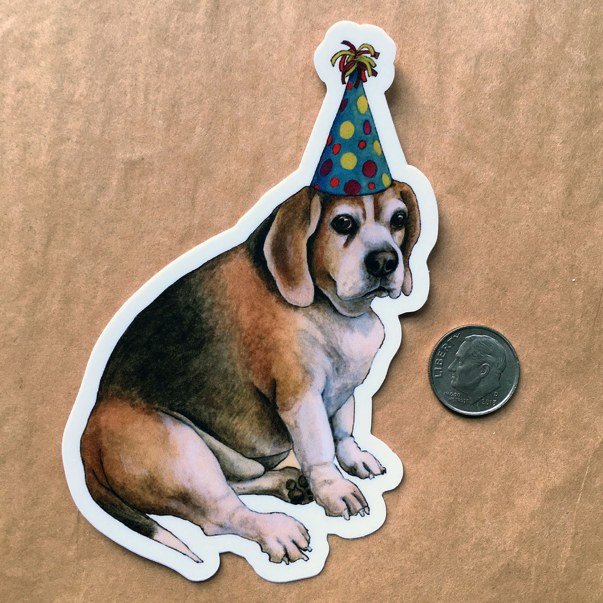 Party Dog Beagle - Sticker