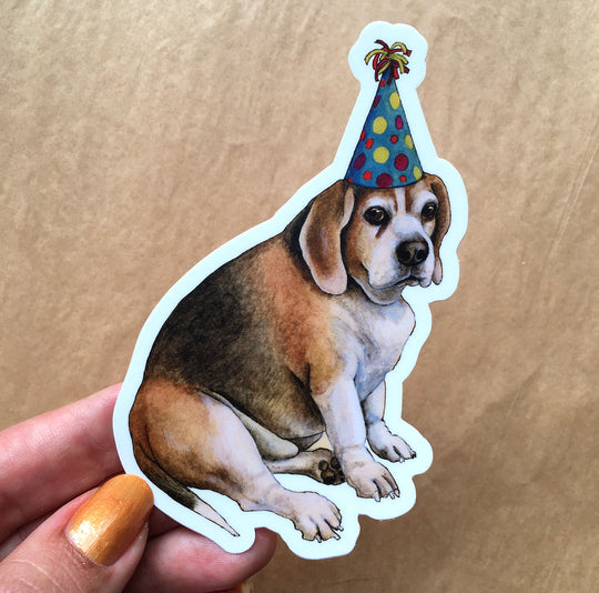 Party Dog Beagle - Sticker