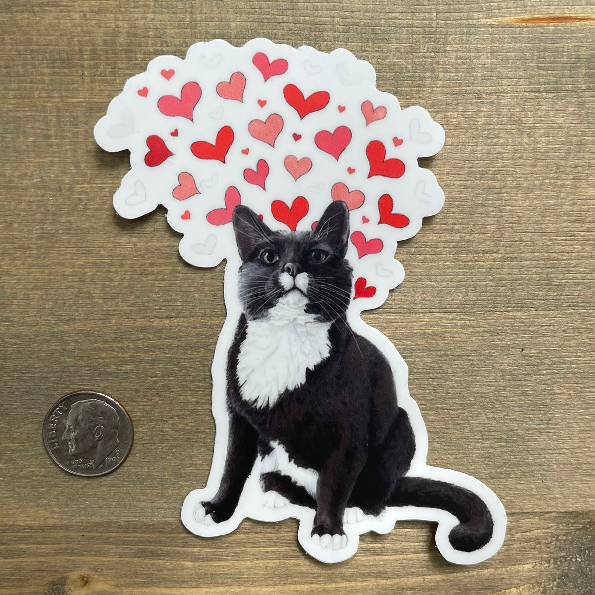 Loving Tuxedo Cat - Sticker