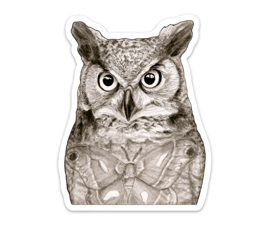 Great-Horned Owl Sticker - Wholesale