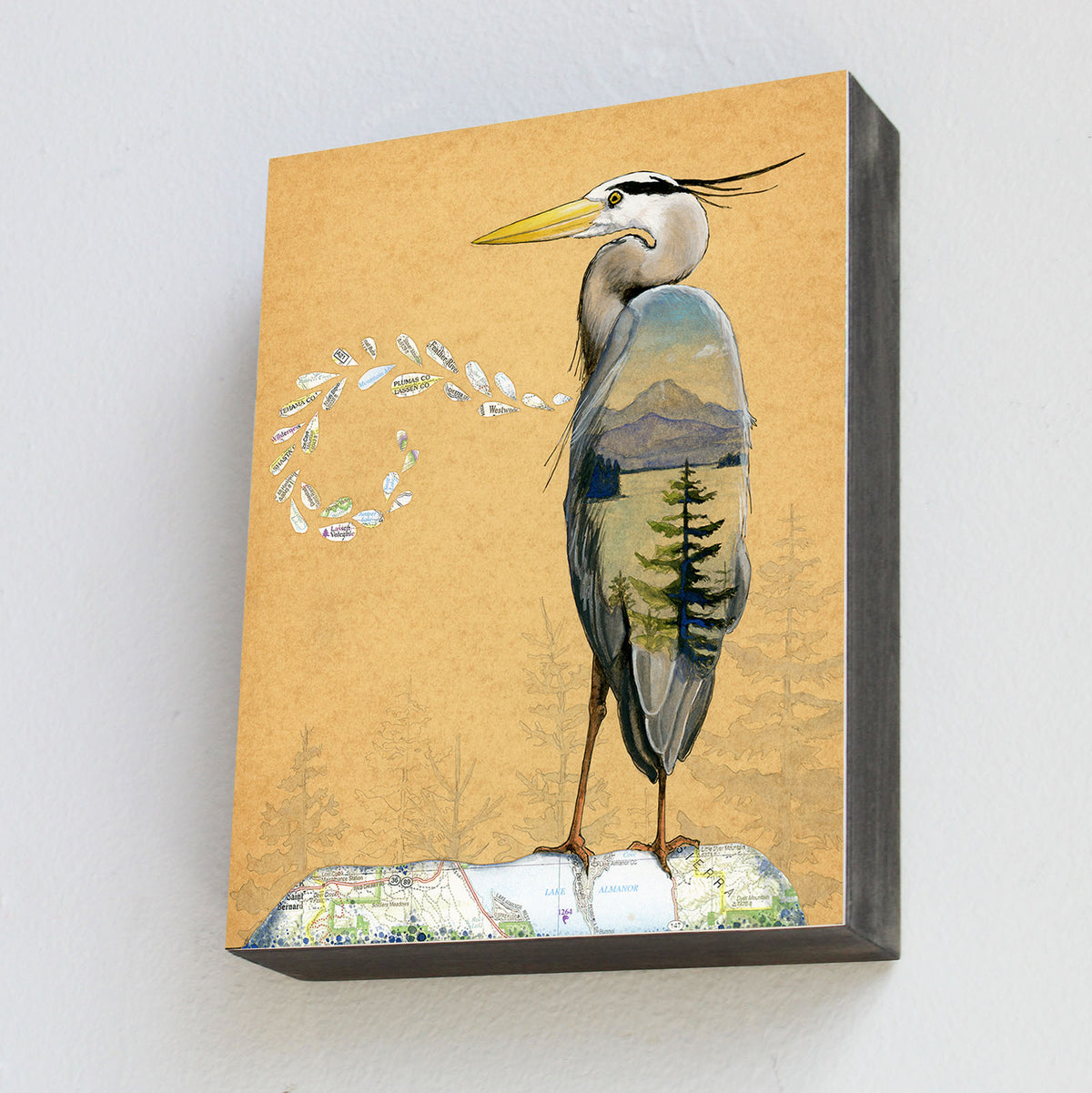 Great Blue Heron - Wood Panel Print