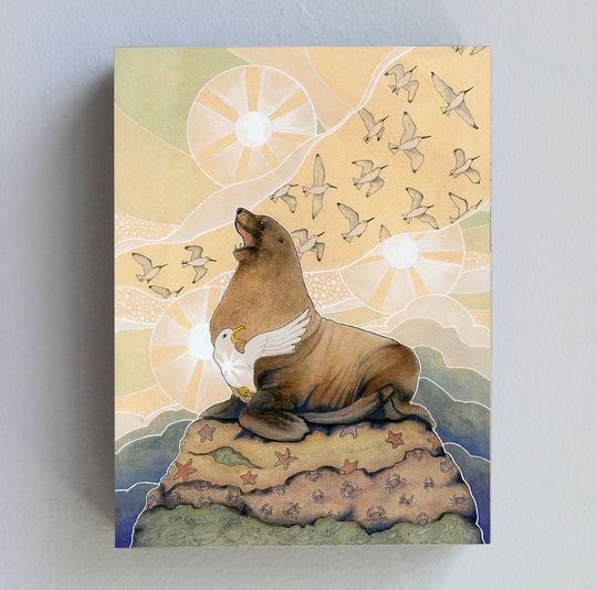 Sea Lion - Wood Panel Print