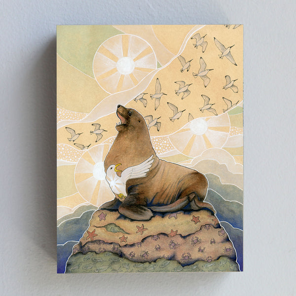 Sea Lion - Wood Panel Print