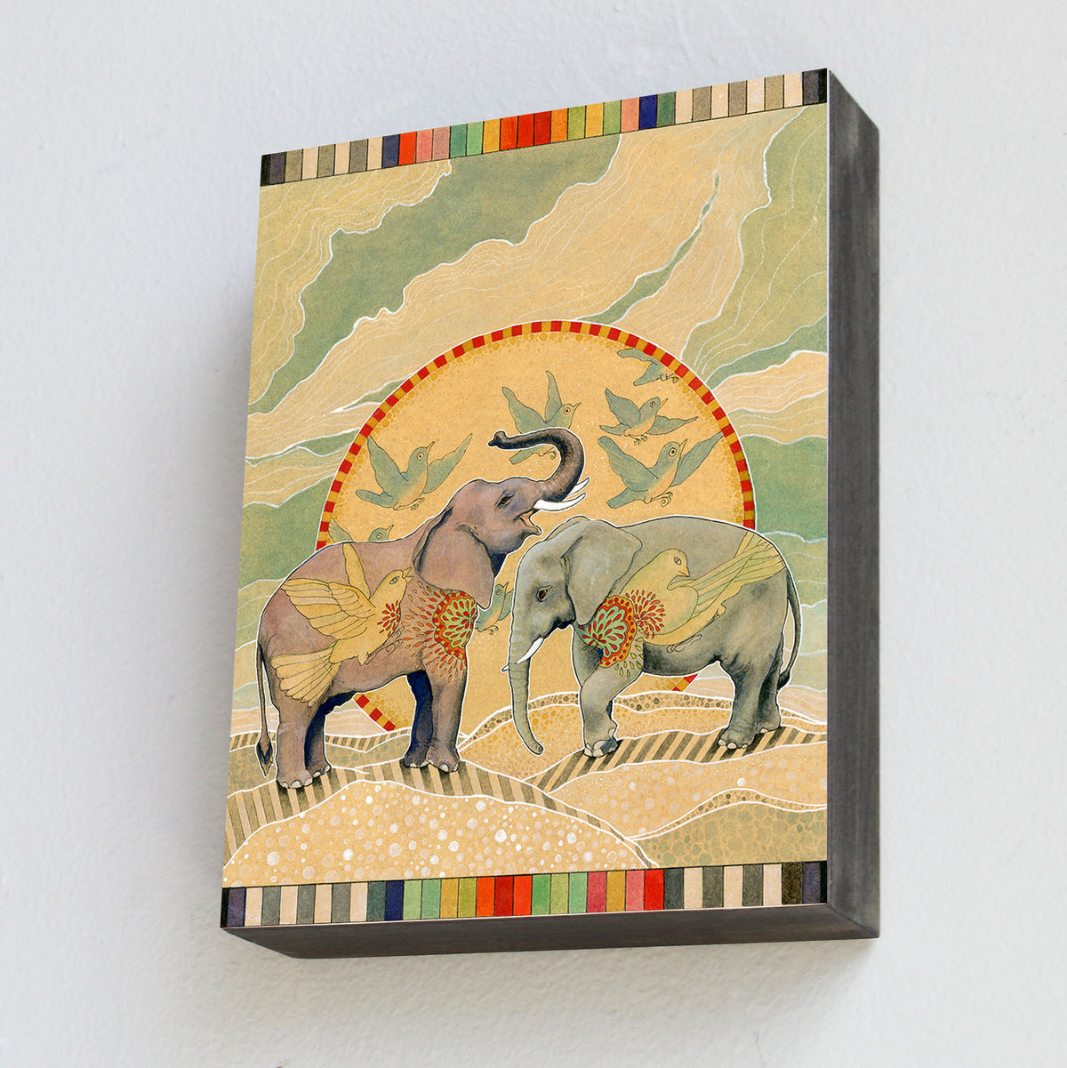 Elephant Friends - Wood Panel Print