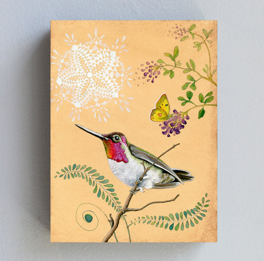 Anna's Hummingbird - Wood Panel Print