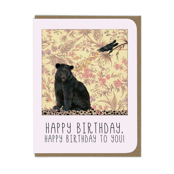 Happy Birthday Bear & Crow Greeting Card