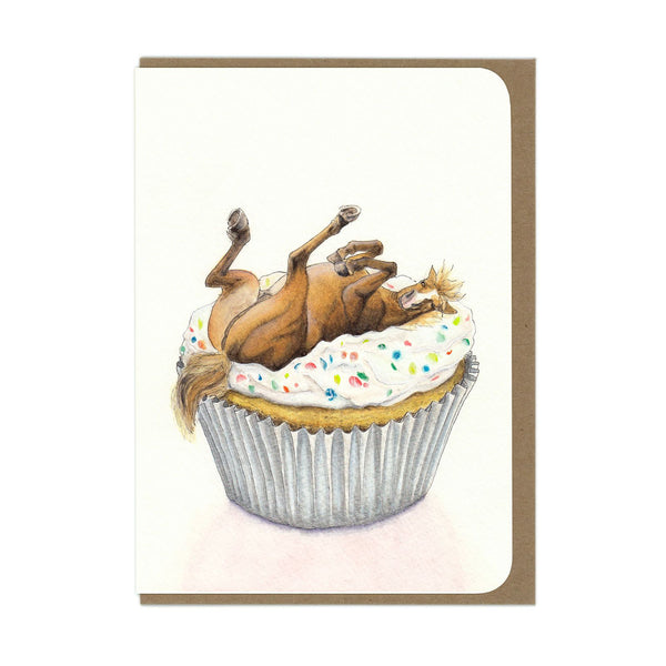 BIRTHDAY Cupcake Horse - Greeting Card