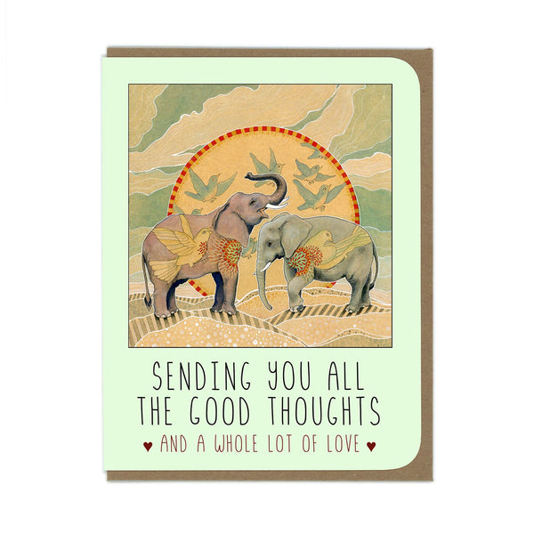 Sending Good Thoughts - Elephants - Greeting Card