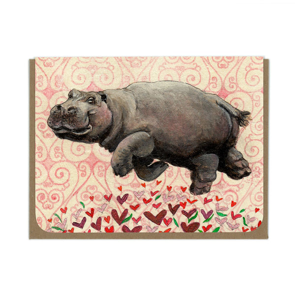 Dancing Hippo - Greeting Card
